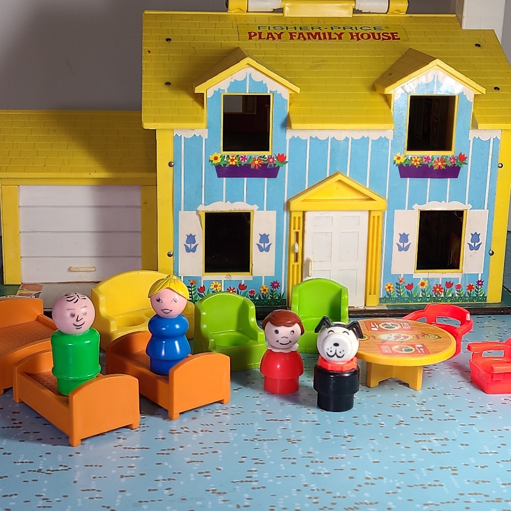 Vintage 70s 80s Fisher-Price Little People Play Family House Home Figures Extras